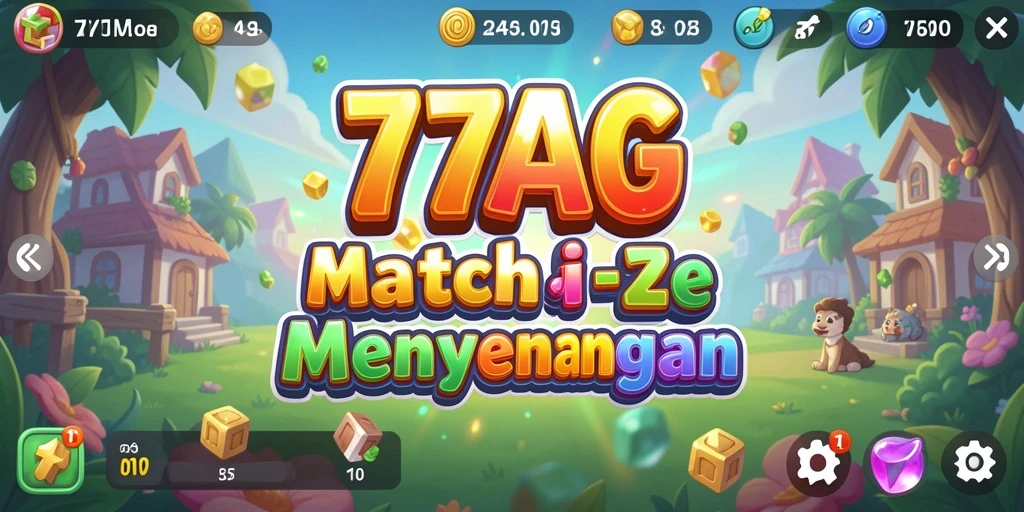 Screenshot gameplay <strong>77AG</strong> yang menampilkan aksi Match-3 yang seru.