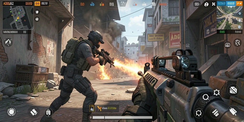 Gameplay ADG62 yang menegangkan dan penuh aksi dalam pertempuran FPS.
