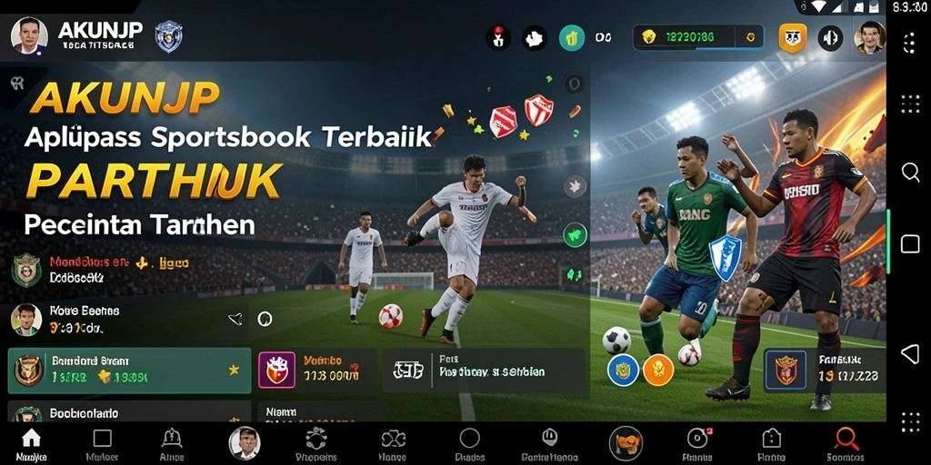 Tampilan antarmuka <strong>AKUNJP</strong> dengan fitur sportsbook yang menarik.
