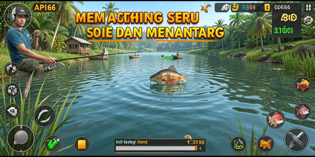 Tampilan gameplay API66 yang memukau saat bermain memancing.