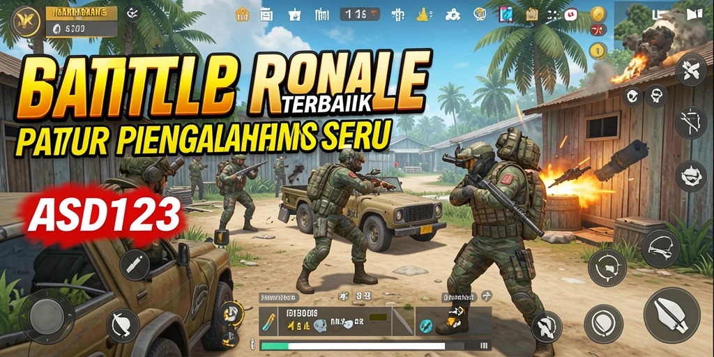 Screenshot gameplay ASD123 menampilkan aksi seru di arena Battle Royale.