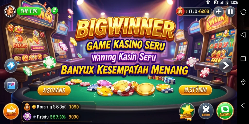 Tampilan gameplay <strong>BIGWINNER</strong> yang menakjubkan dengan suasana Kasino yang nyata.