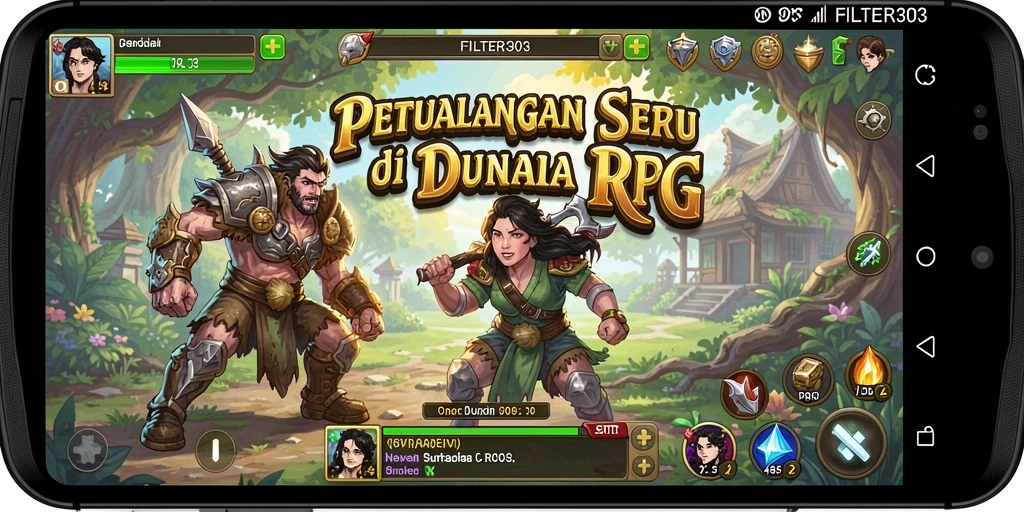 Tampilan gameplay RPG <strong>FILTER303</strong> yang mendebarkan dengan grafis memukau.