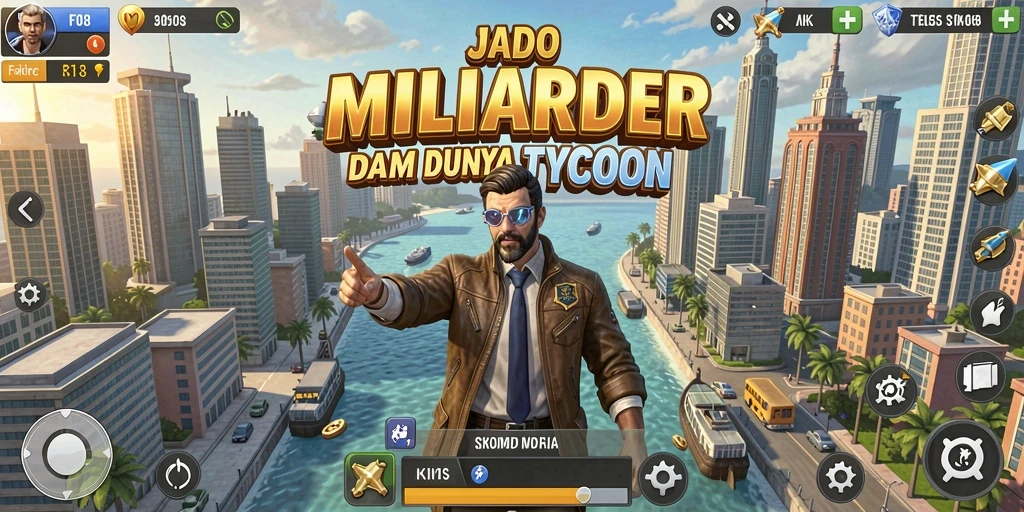 Menampilkan gameplay Tycoon yang dinamis dan mengasyikkan.