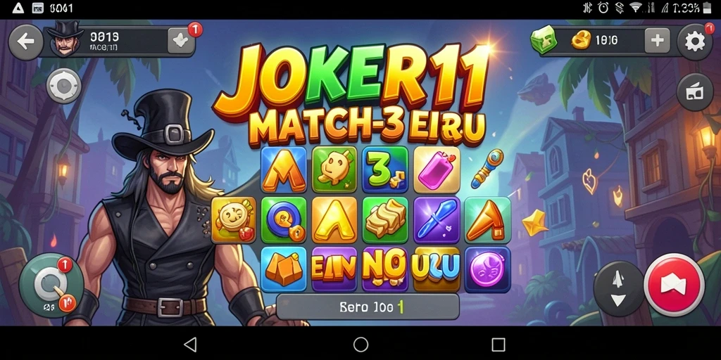 Tangkapan layar JOKER11 menunjukkan pengalaman seru dalam gameplay Match-3.