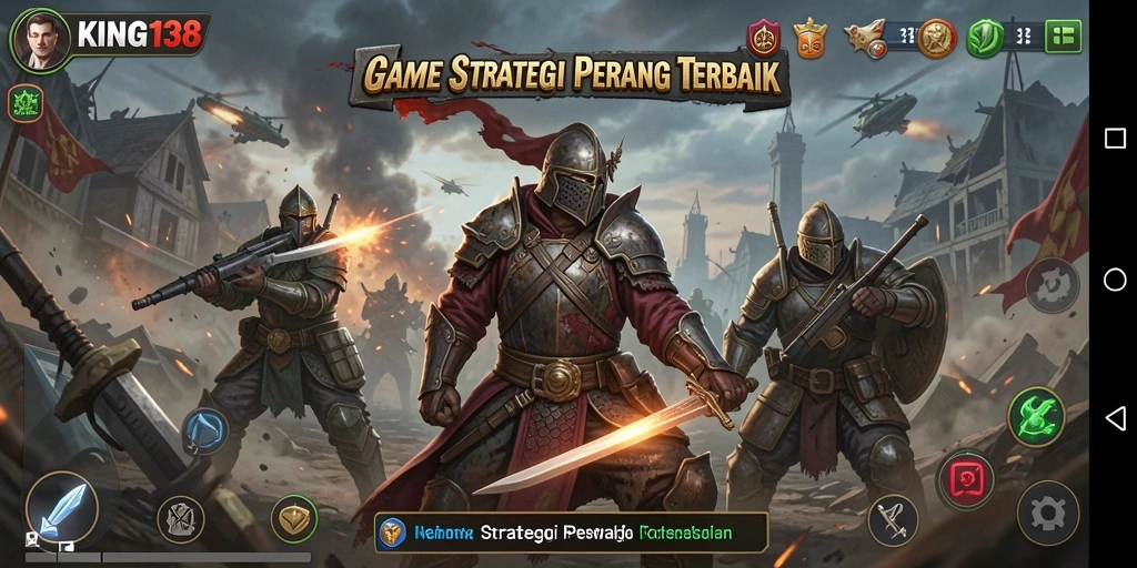 Screenshot utama KING138 menampilkan aksi strategi yang intens dan mendebarkan.