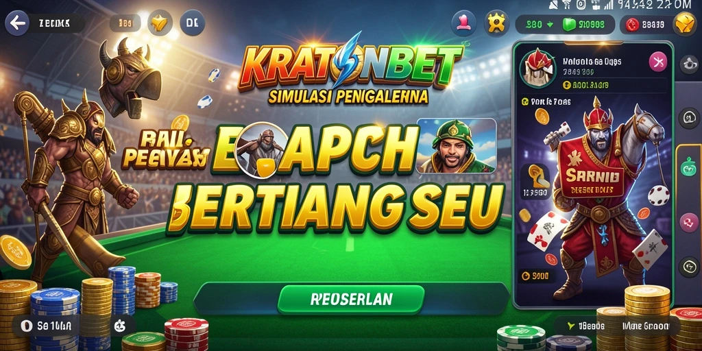 Tampilan gameplay KRATONBET yang menarik dan interaktif di layar.