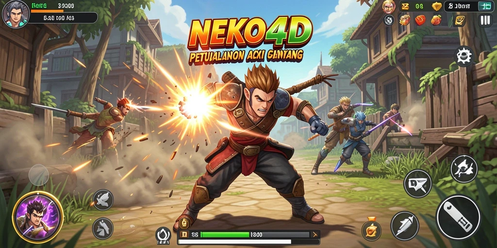 Tampilan gameplay NEKO4D dengan aksi yang mendebarkan dan karakter menarik.