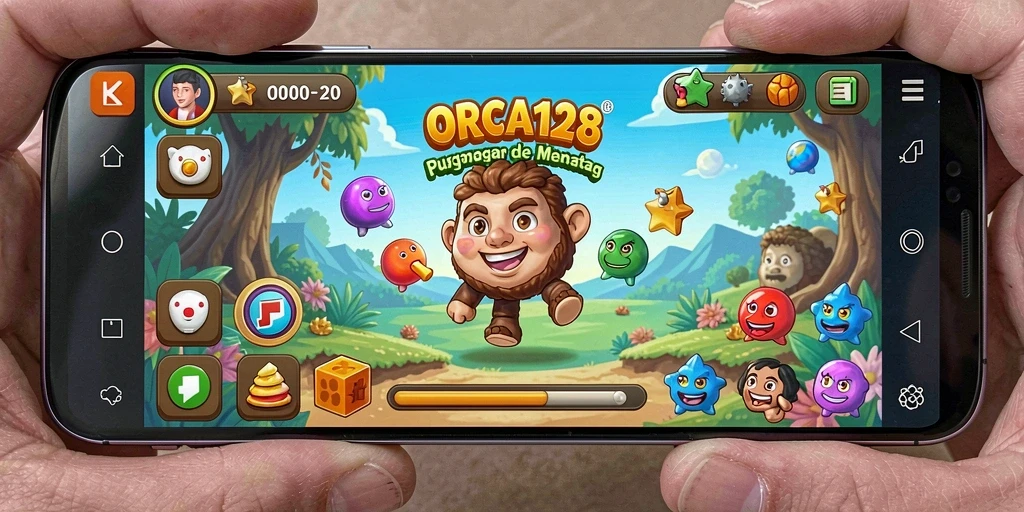 Tampilan gameplay <strong>ORCA128</strong> yang menantang dan menyenangkan.