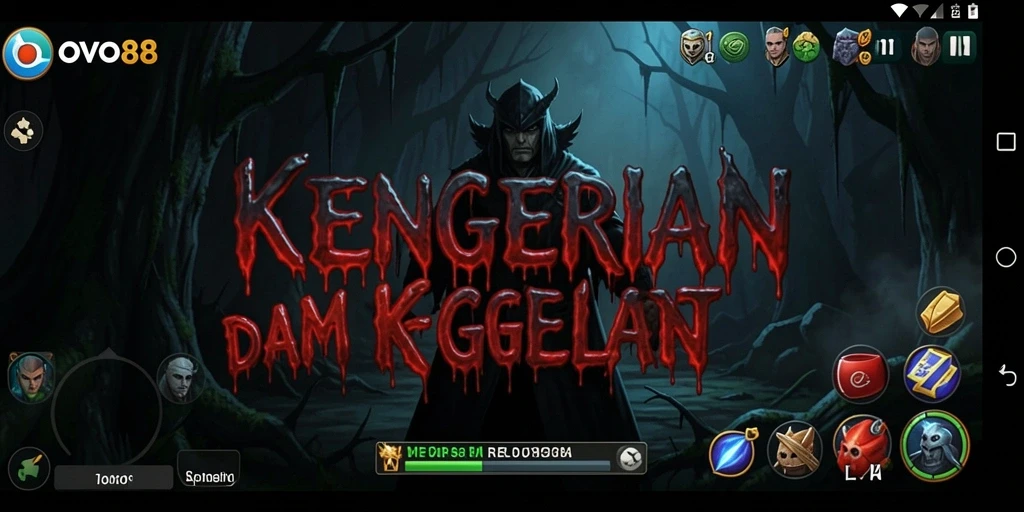 Tangkapan layar menunjukkan suasana mencekam dalam game OVO88.