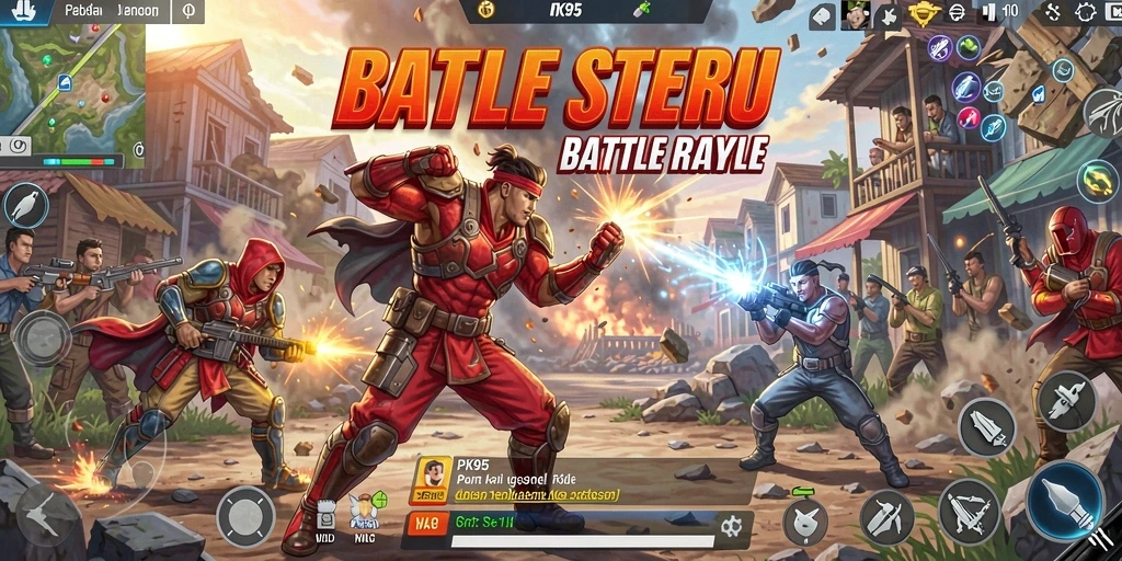 Gameplay seru dan dinamis di PK95 Battle Royale.