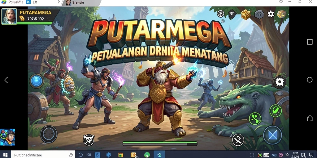 Screenshot utama PUTARMEGA menampilkan action seru dalam permainan petualangan.