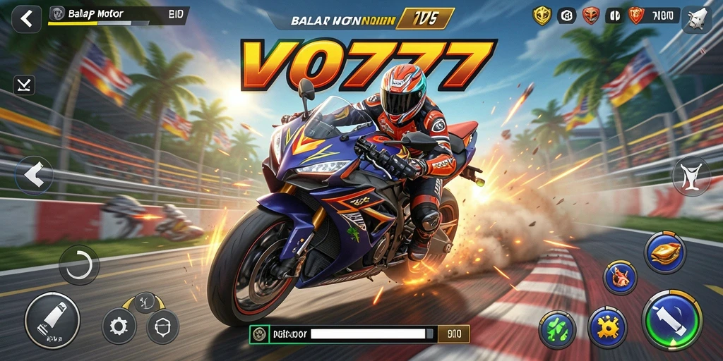 Gameplay VO777 yang menegangkan dengan balapan motor yang seru.