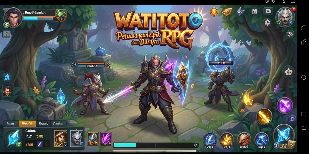 Screenshot gameplay WATITOTO menampilkan pertempuran seru dan karakter yang menarik.